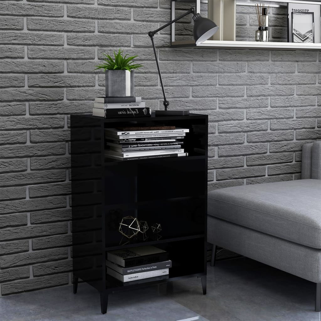 vidaXL Sideboard Hochglanz-Schwarz 57x35x90 cm Holzwerkstoff