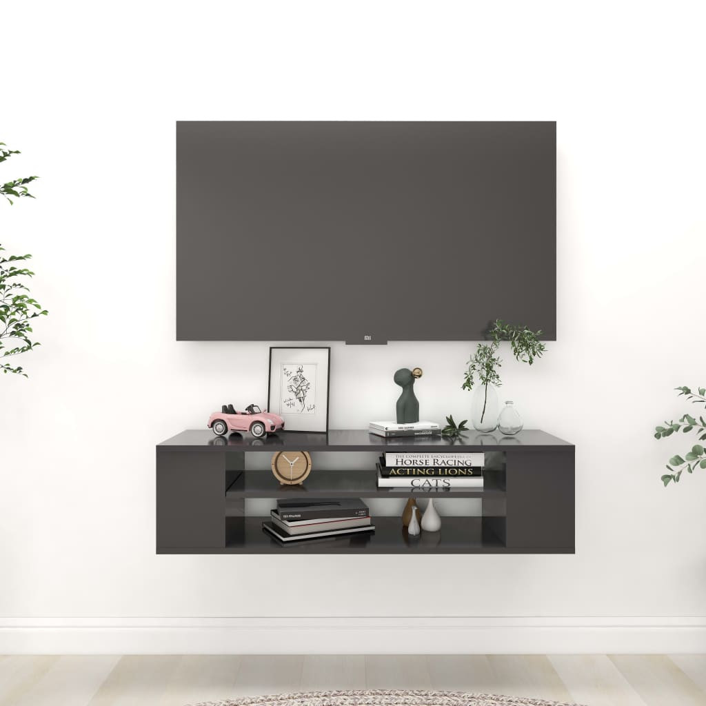 vidaXL TV-Hängeschrank Grau 100x30x26,5 cm Holzwerkstoff