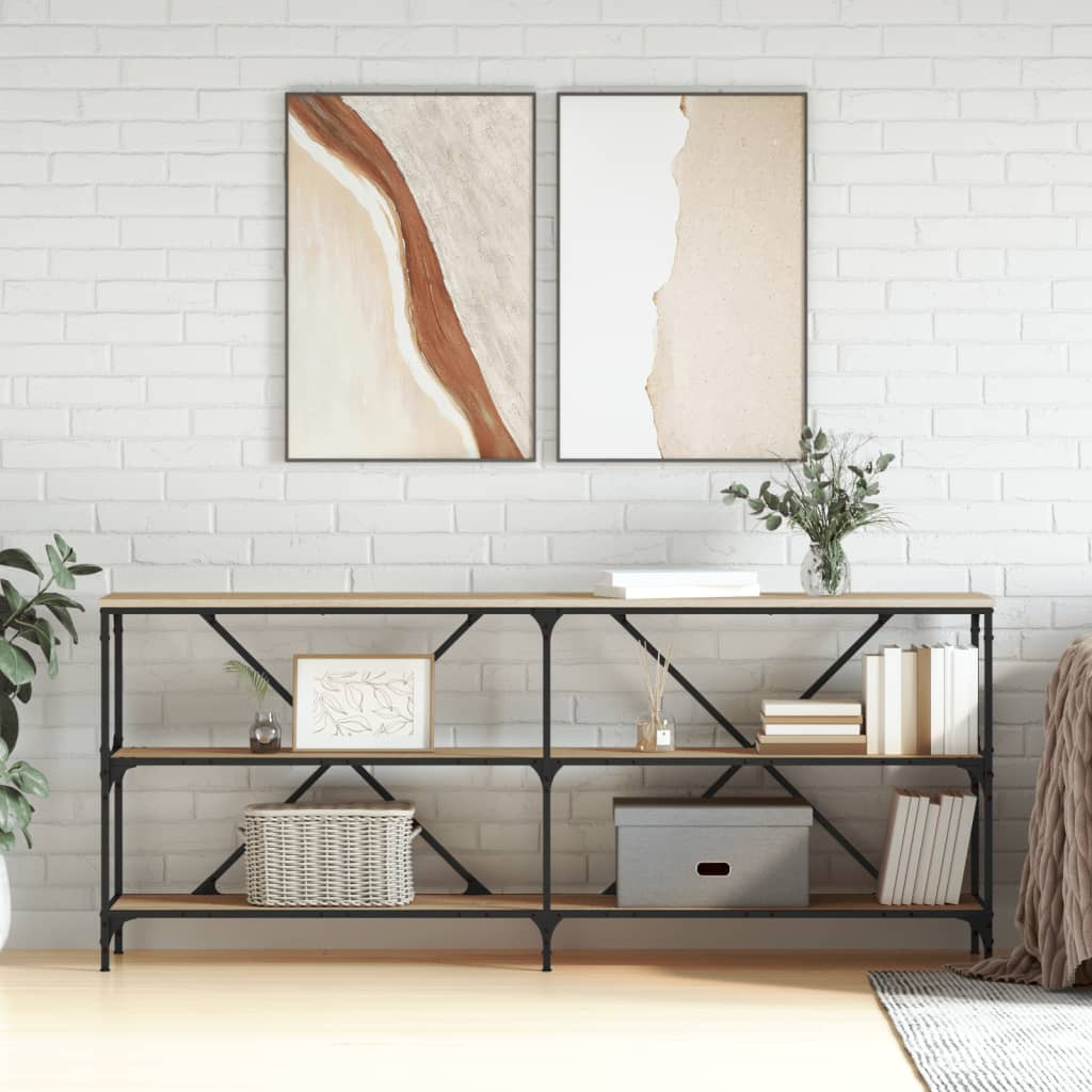 vidaXL Konsolentisch Sonoma-Eiche 180x30x75 cm Holzwerkstoff und Eisen