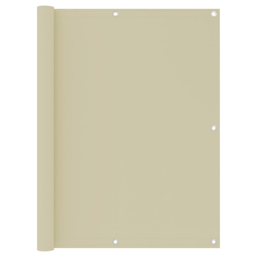 vidaXL Balkon-Sichtschutz Creme 120x500 cm Oxford-Gewebe