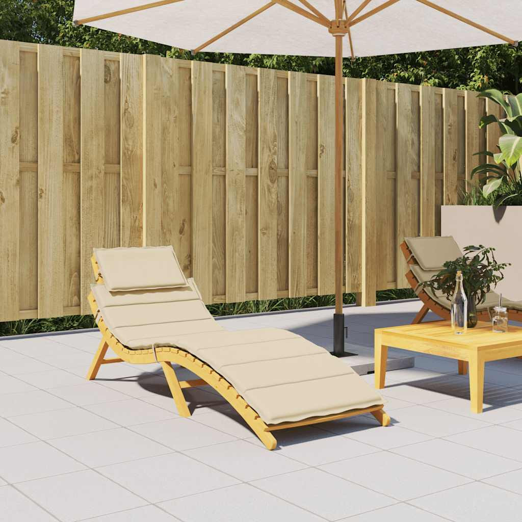 vidaXL Sonnenliegen-Auflage Beige 186x58x4 cm Oxford-Gewebe