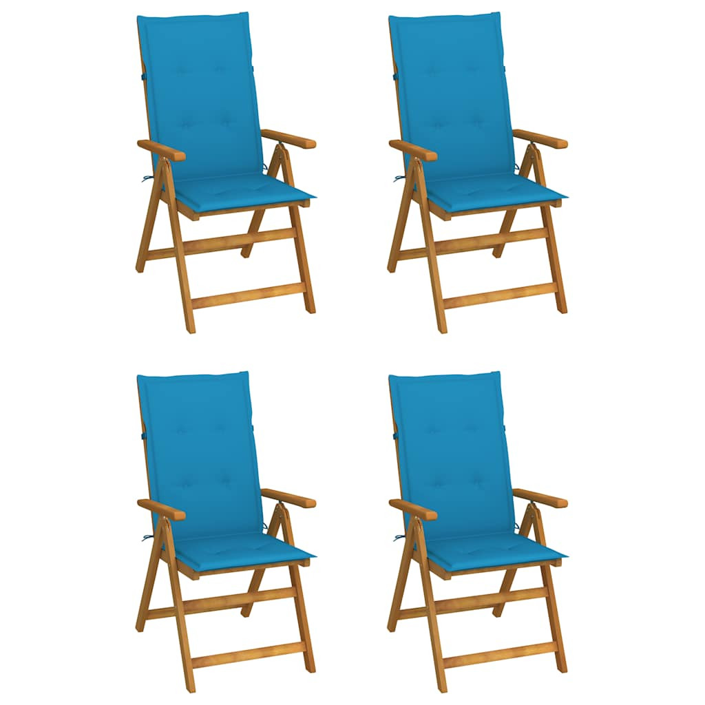 vidaXL Hochlehner Verstellbar 4 Stk. mit Auflagen Massivholz Akazie