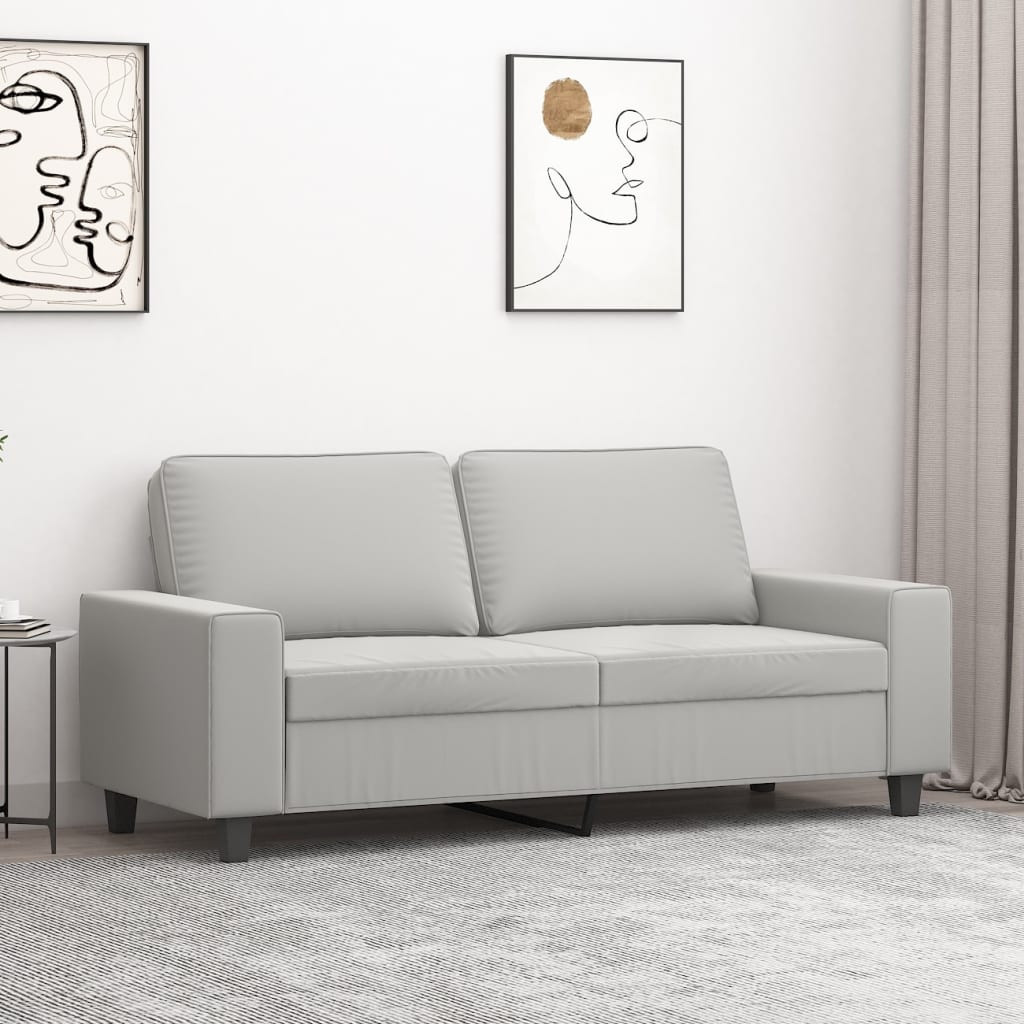 vidaXL 2-Sitzer-Sofa Hellgrau 140 cm Mikrofasergewebe