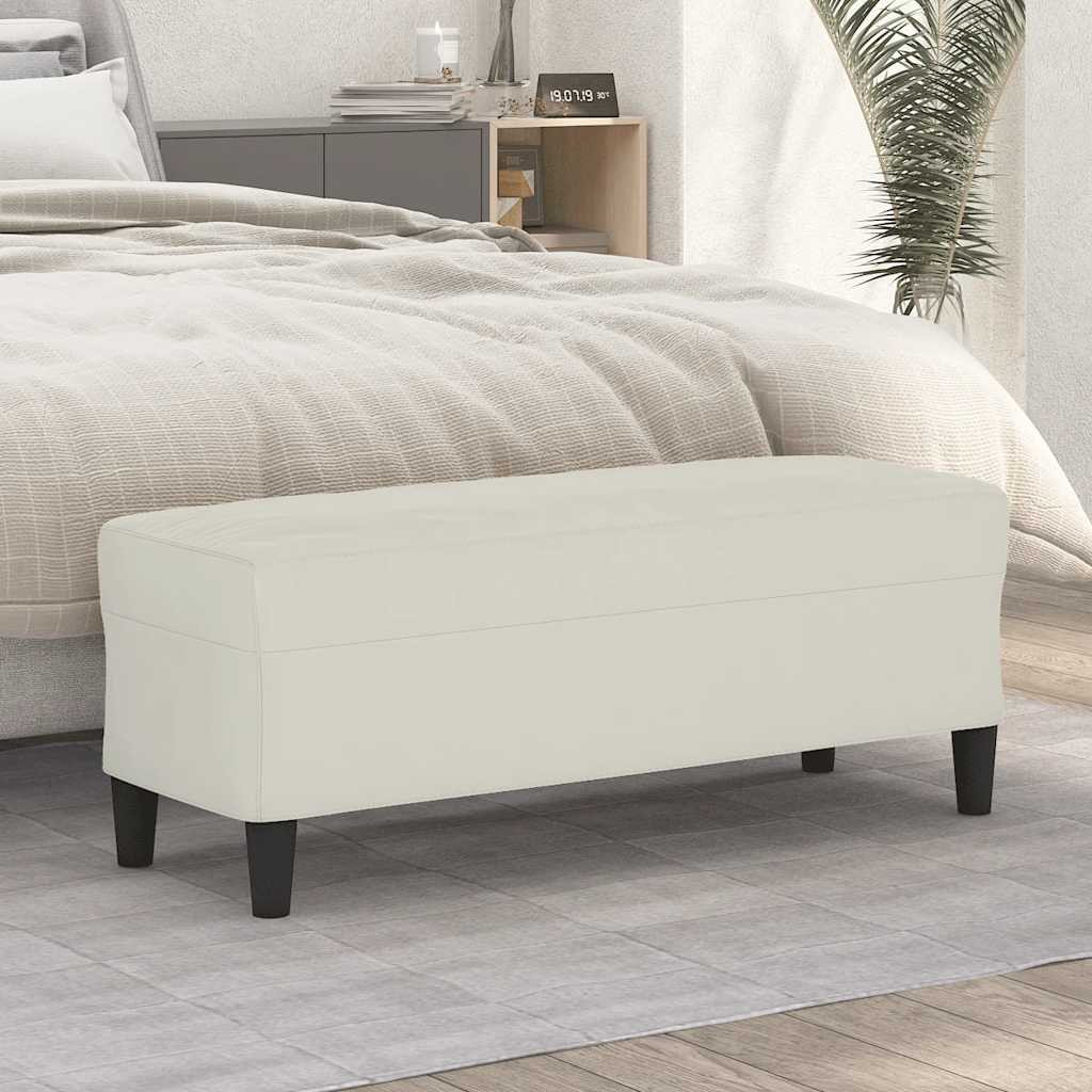 vidaXL Sitzbank Creme 100x35x41 cm Samt