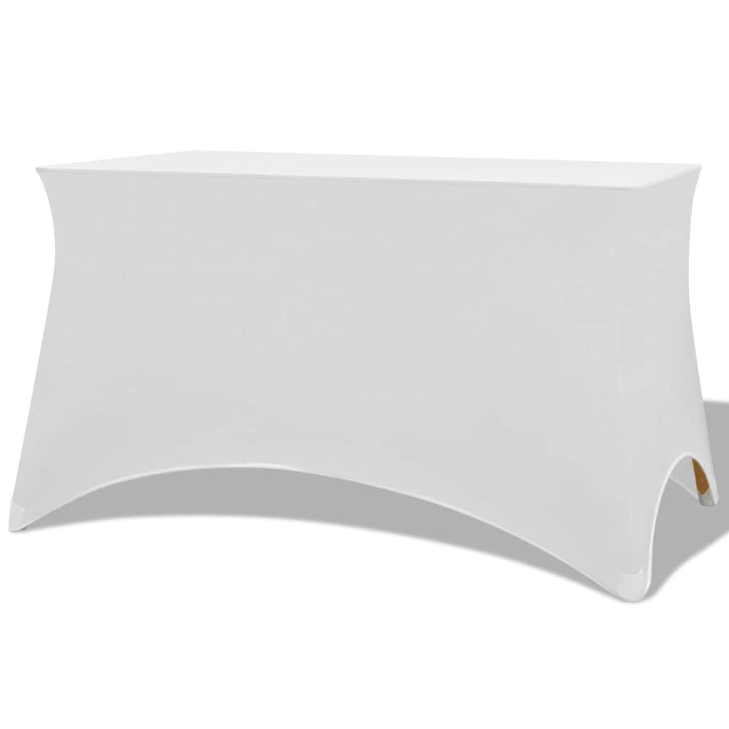 vidaXL Stretch-Tischhusse 2 Stk. 243 x 76 x 74 cm Weiß