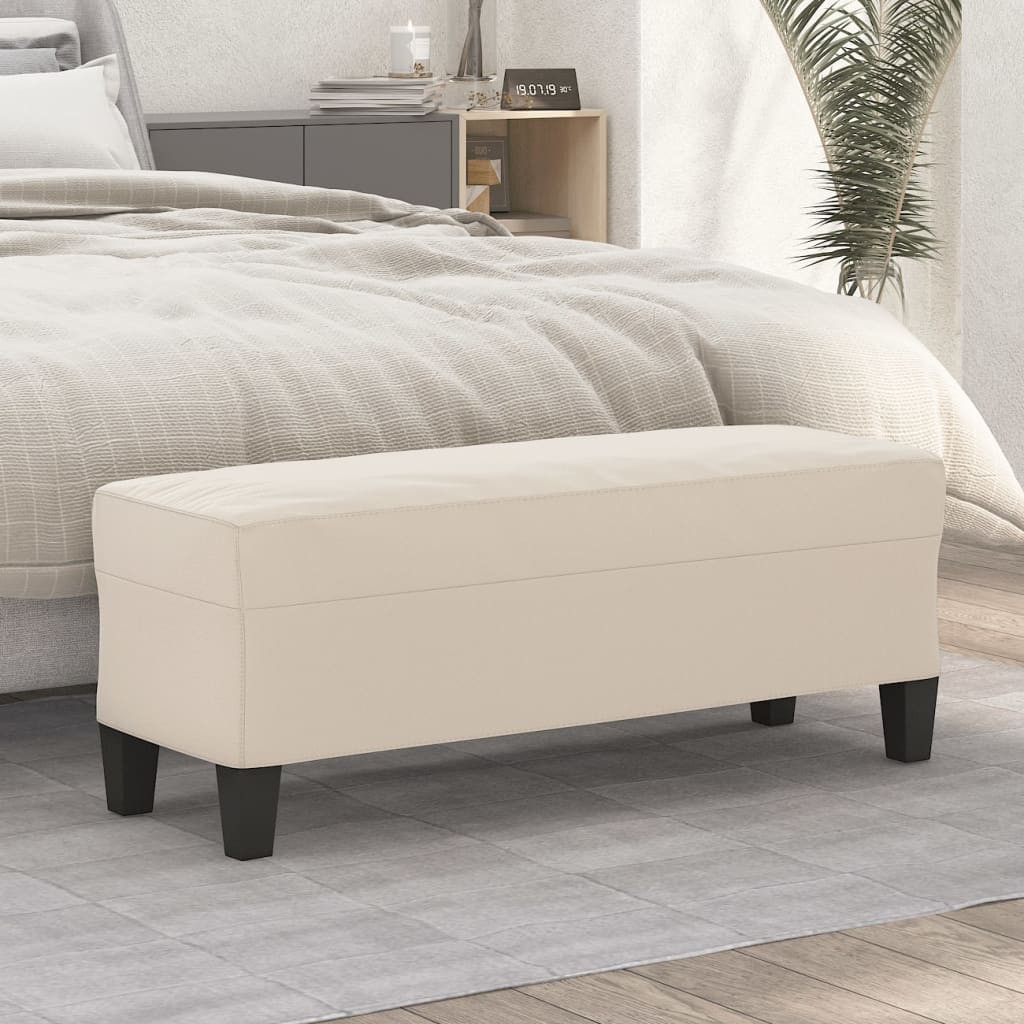vidaXL Sitzbank Creme 100x35x41 cm Mikrofasergewebe