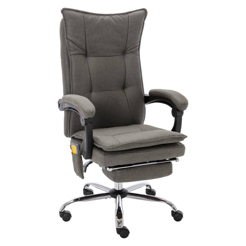 vidaXL Massage-Bürostuhl Grau Stoff