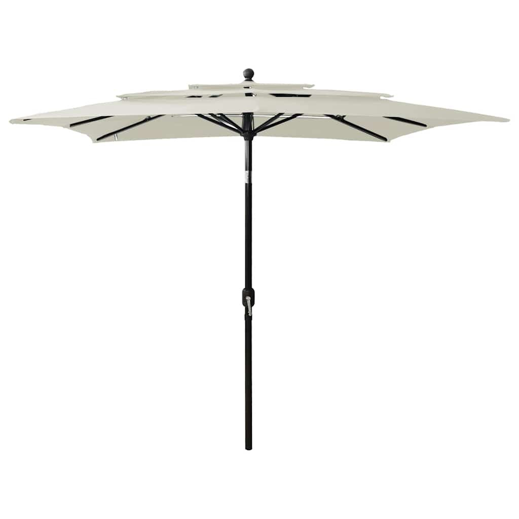 vidaXL Sonnenschirm mit Aluminium-Mast 3-lagig Sandfarben 2,5x2,5 m