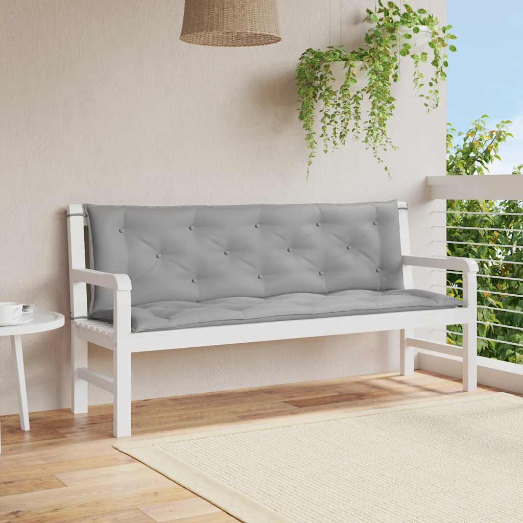 vidaXL Gartenbank-Auflage Grau 150x(50+50)x7 cm Oxford-Gewebe