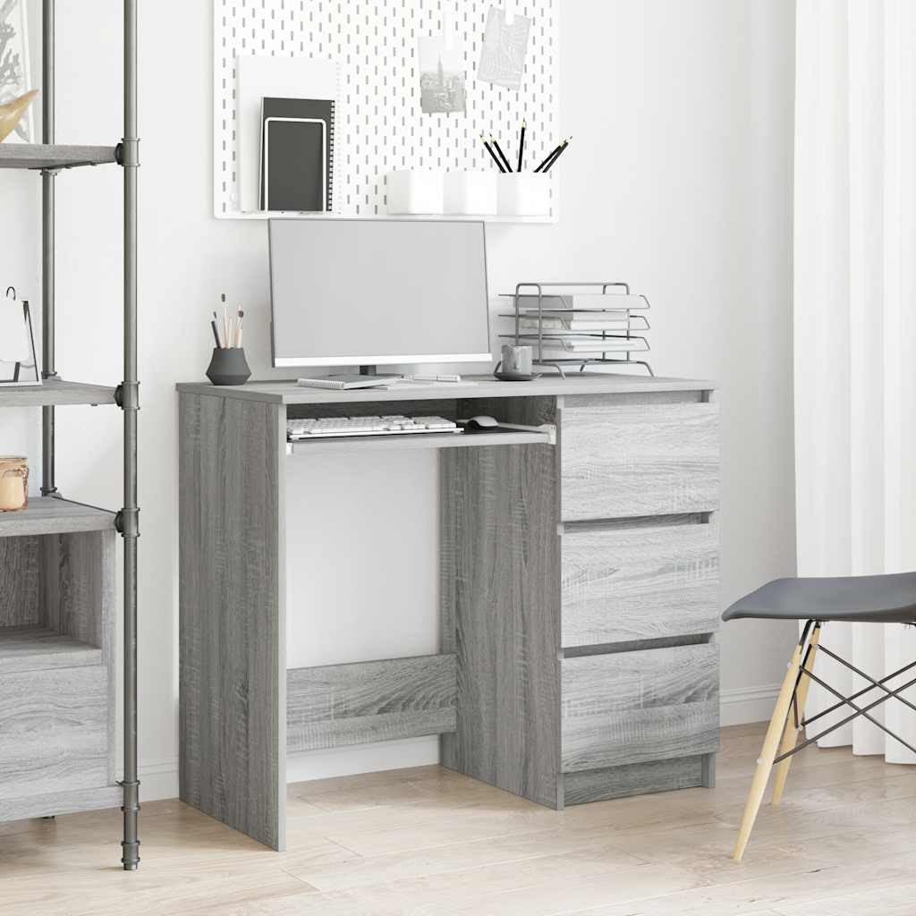 vidaXL Schreibtisch Grau Sonoma 90x45x76 cm Holzwerkstoff