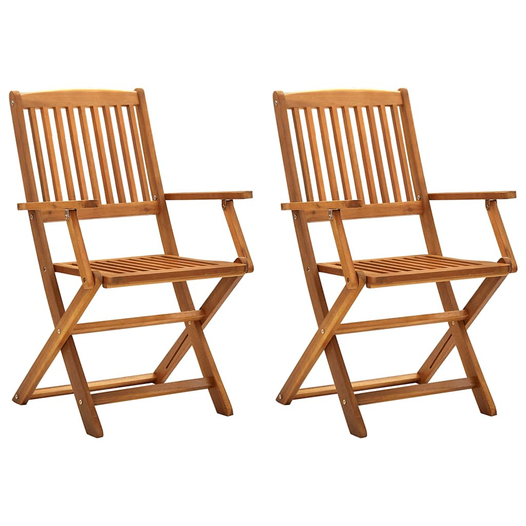 vidaXL Klappbare Gartenstühle 2 Stk. Massivholz Akazie
