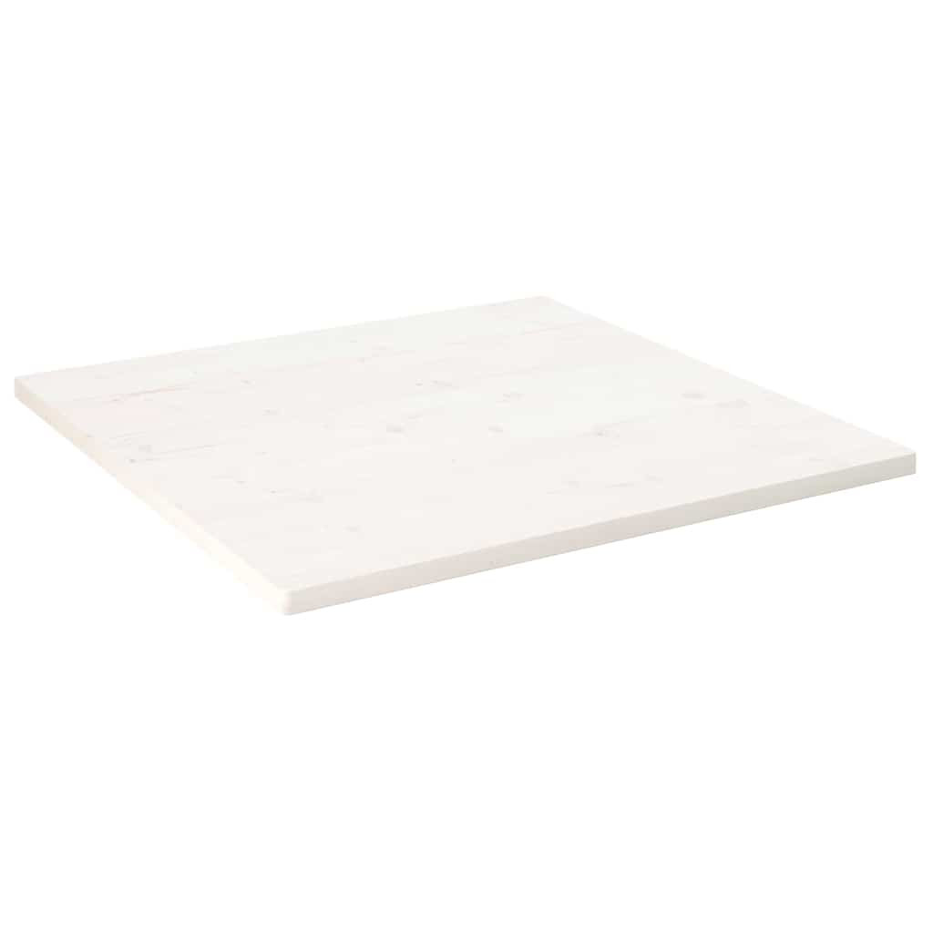 vidaXL Tischplatte Weiß 70x70x2,5 cm Massivholz Kiefer Quadratisch