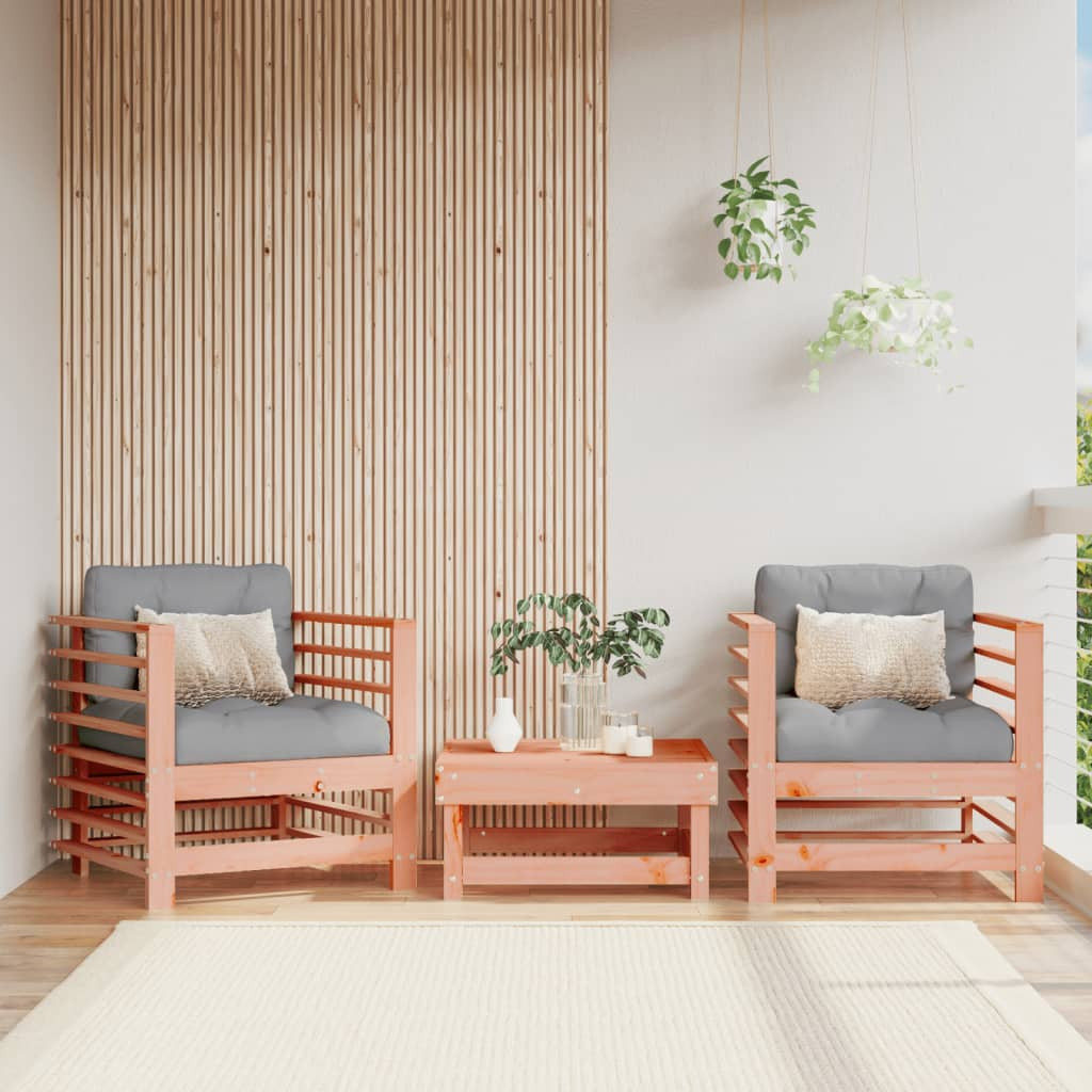 vidaXL Gartenstühle mit Kissen 2 Stk. Massivholz Douglasie