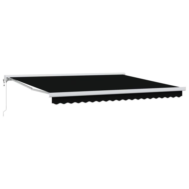 vidaXL Ausziehbare Markise Schwarz 400 x 300 cm Stoff und Metall