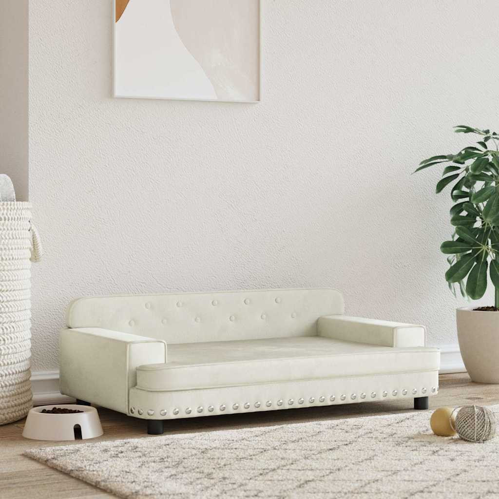 vidaXL Hundebett Creme 90x53x30 cm Samt