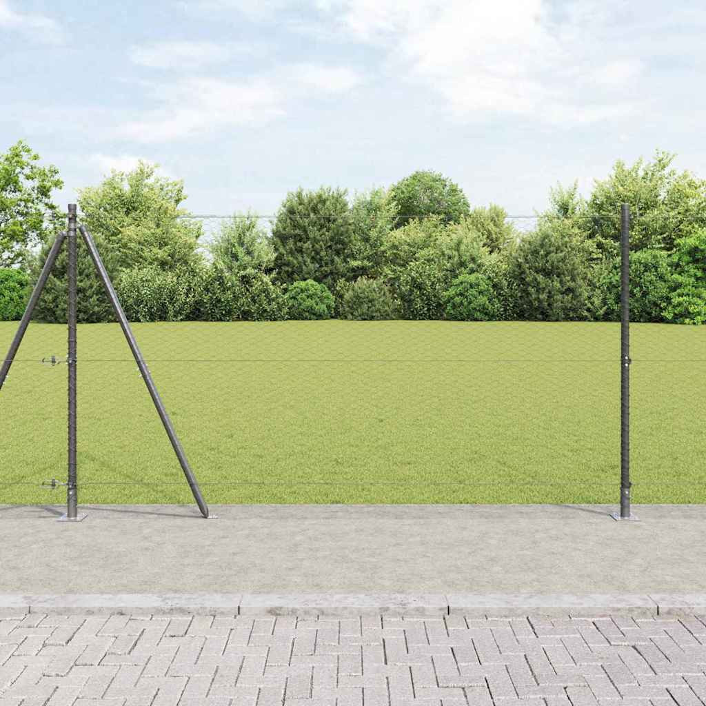 vidaXL Sechseckzaun mit Betonsockel 50 x 1,2 m PVC-beschichteter Stahl