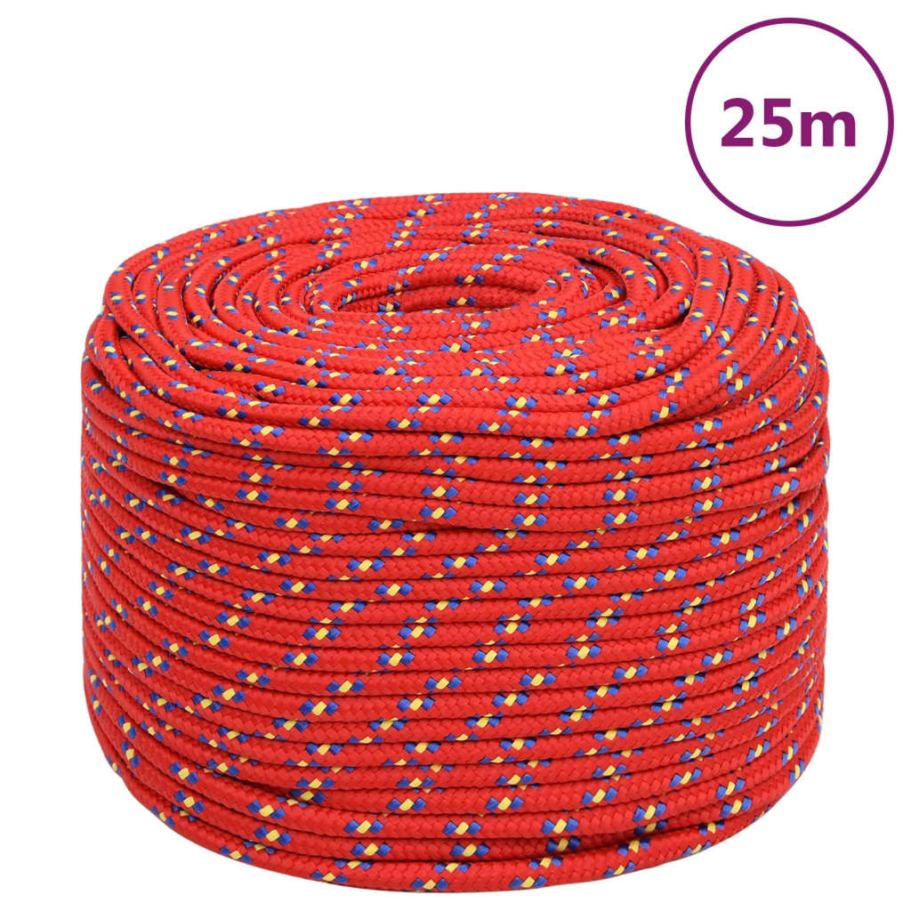 vidaXL Bootsseil Rot 10 mm 25 m Polypropylen