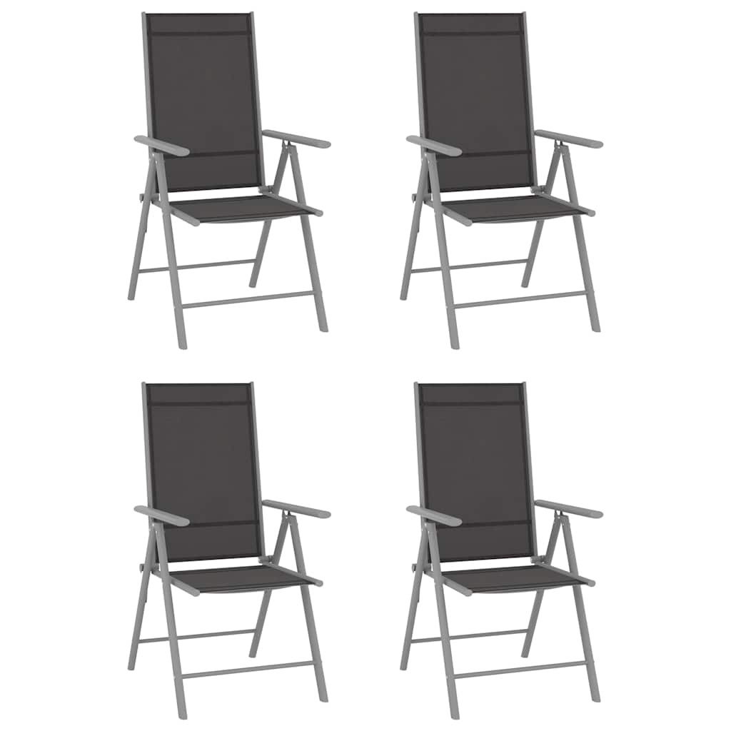 vidaXL Gartenstühle Klappbar 4 Stk. Textilene Schwarz