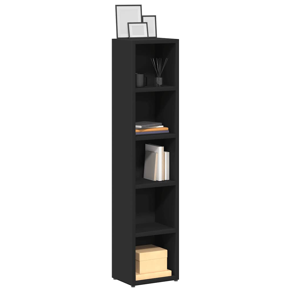 vidaXL CD-Regale 2 Stk. Schwarz 21x16x93,5 cm Holzwerkstoff