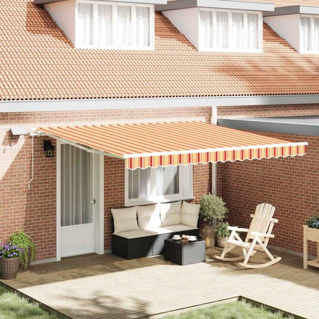 vidaXL Ausziehbare Markise Gelb und Orange 400 x 300 cm