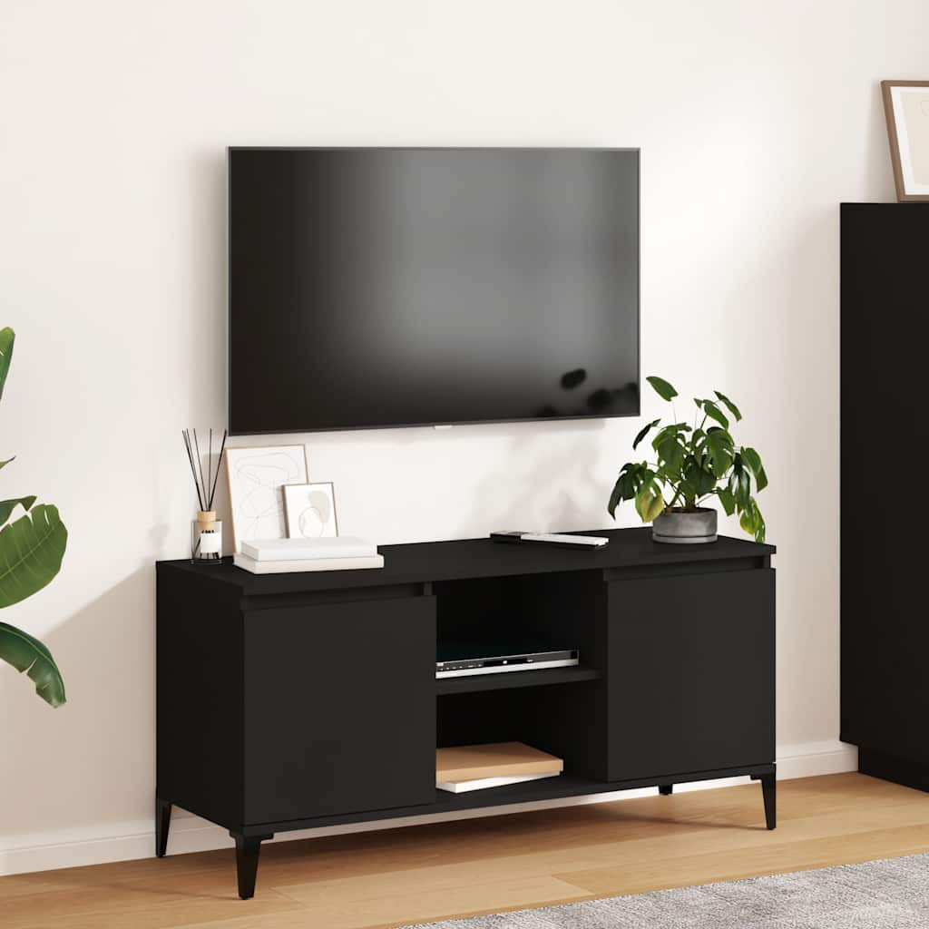 vidaXL TV-Schrank mit Metallbeinen Schwarz 103,5x35x50 cm