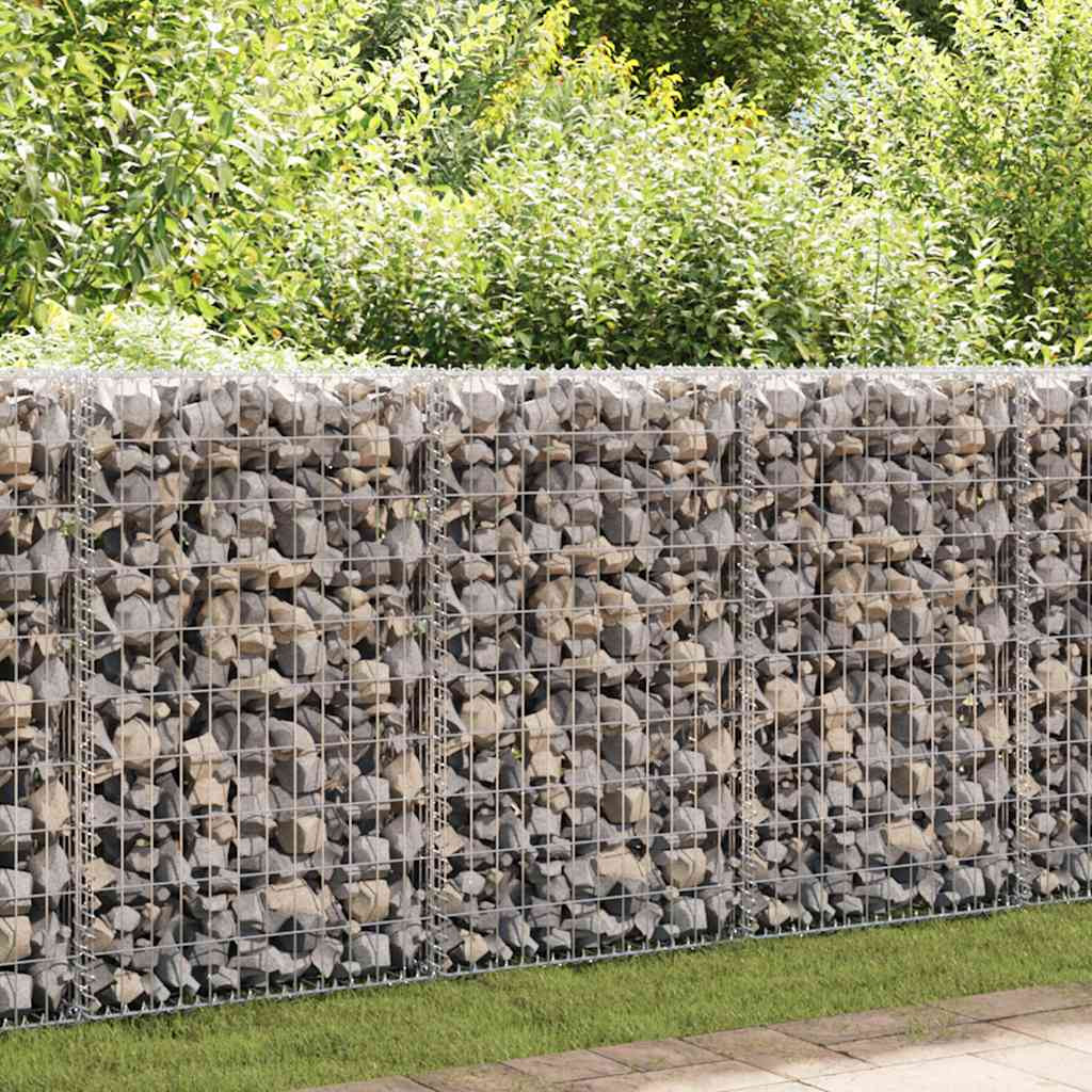 vidaXL Steinkorb Gabione mit Deckeln Verzinkter Draht 100×100×30 cm