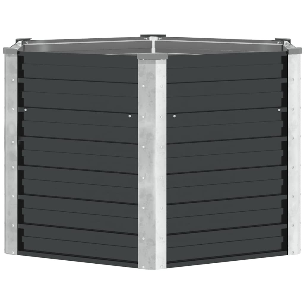 vidaXL Garten-Hochbeet Anthrazit 129 x 129 x 77 cm Verzinkter Stahl