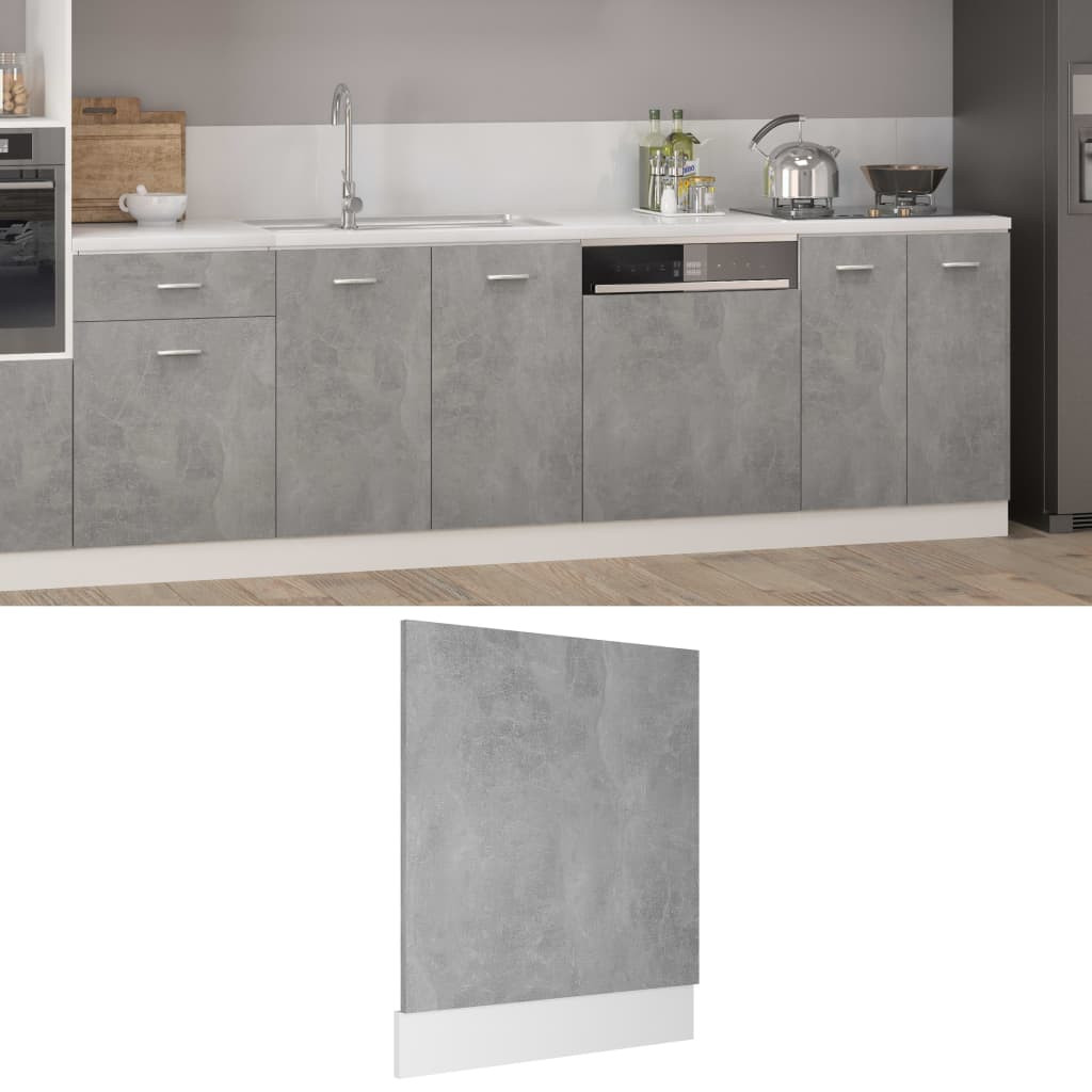 vidaXL Geschirrspülerblende Lyon Betongrau 59,5x3x67 cm Holzwerkstoff