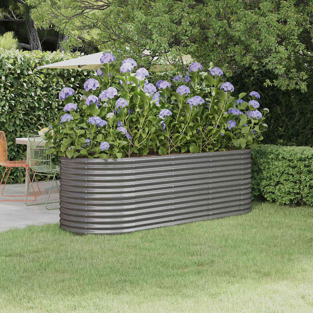 vidaXL Hochbeet Verzinkter Stahl 224x80x68 cm Grau