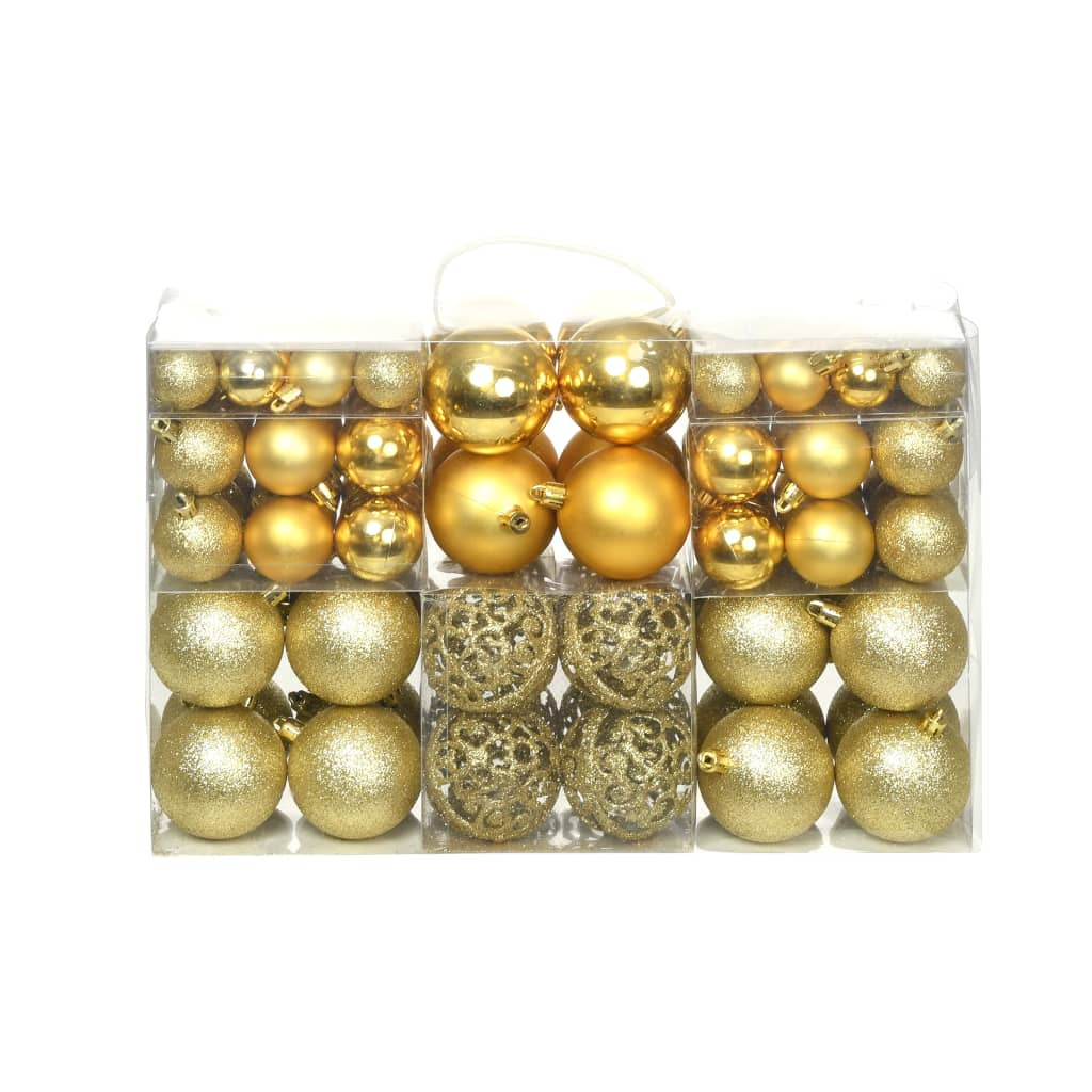 vidaXL 100-tlg. Weihnachtskugel-Set 3/4/6 cm Golden