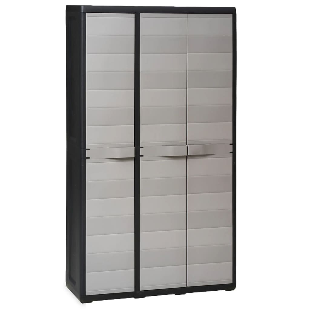 vidaXL Gartenschrank mit 4 Regalen Schwarz und Grau