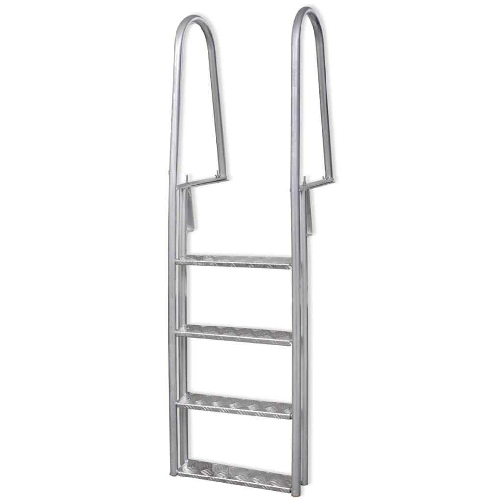 vidaXL Steg-/Poolleiter 4-stufig Aluminium 167 cm