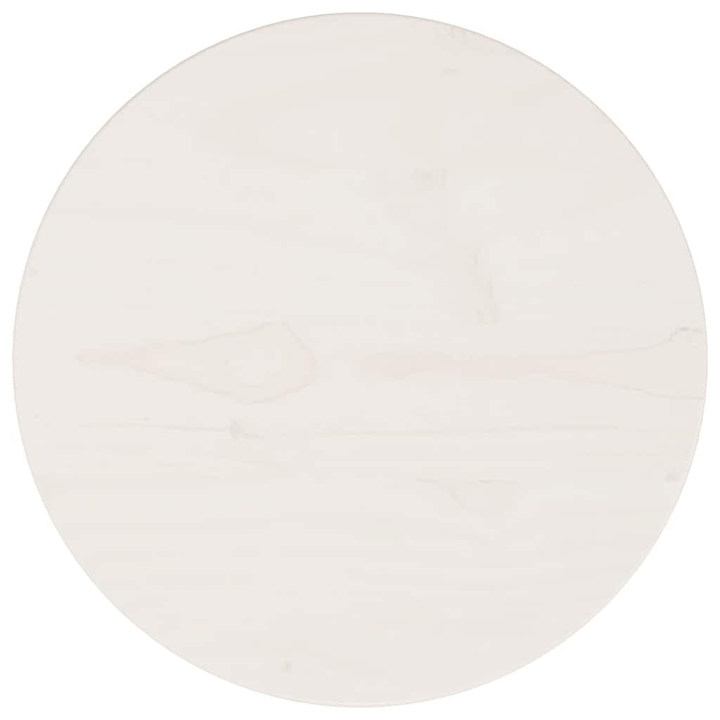 vidaXL Tischplatte Weiß Ø30x2,5 cm Massivholz Kiefer