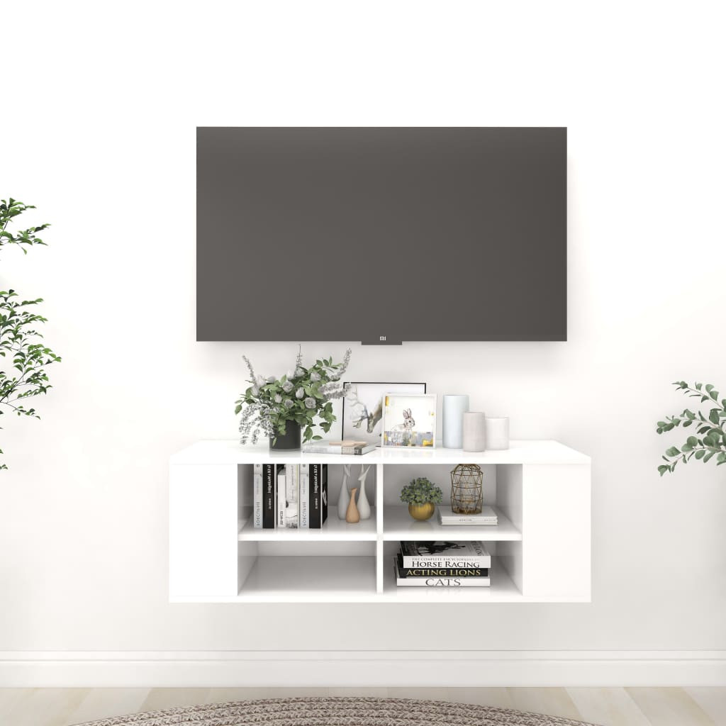 vidaXL TV-Wandschrank Weiß 102x35x35 cm Holzwerkstoff