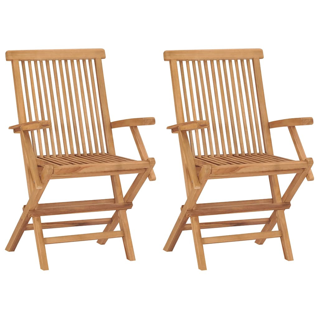 vidaXL Klappbare Gartenstühle 2 Stk. Massivholz Teak