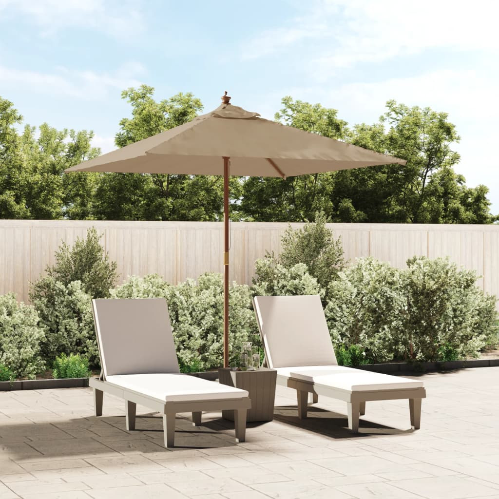 vidaXL Sonnenschirm mit Holzmast Taupe 198x198x231 cm