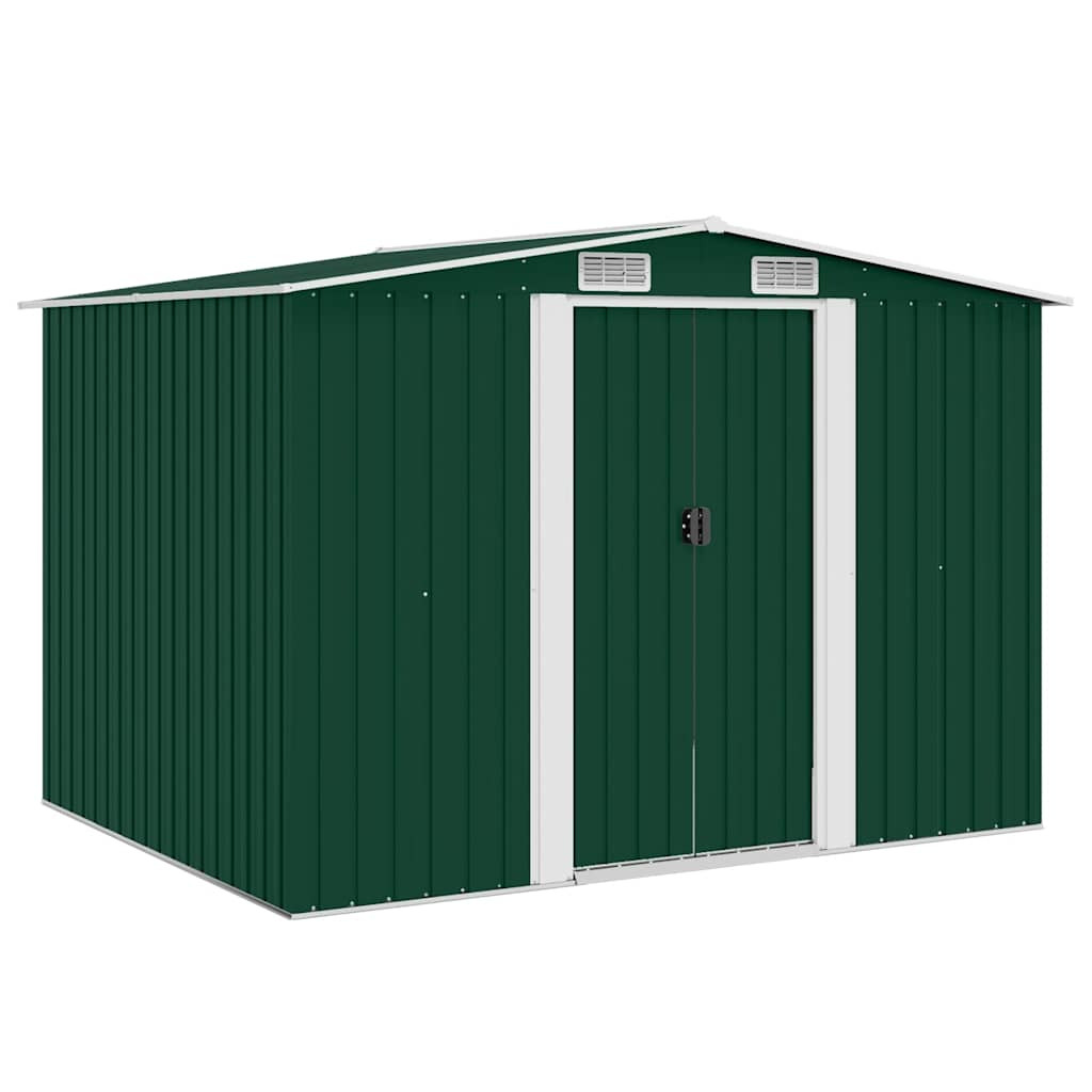 vidaXL Gartenschuppen Grün Metall 257 x 205 x 178 cm