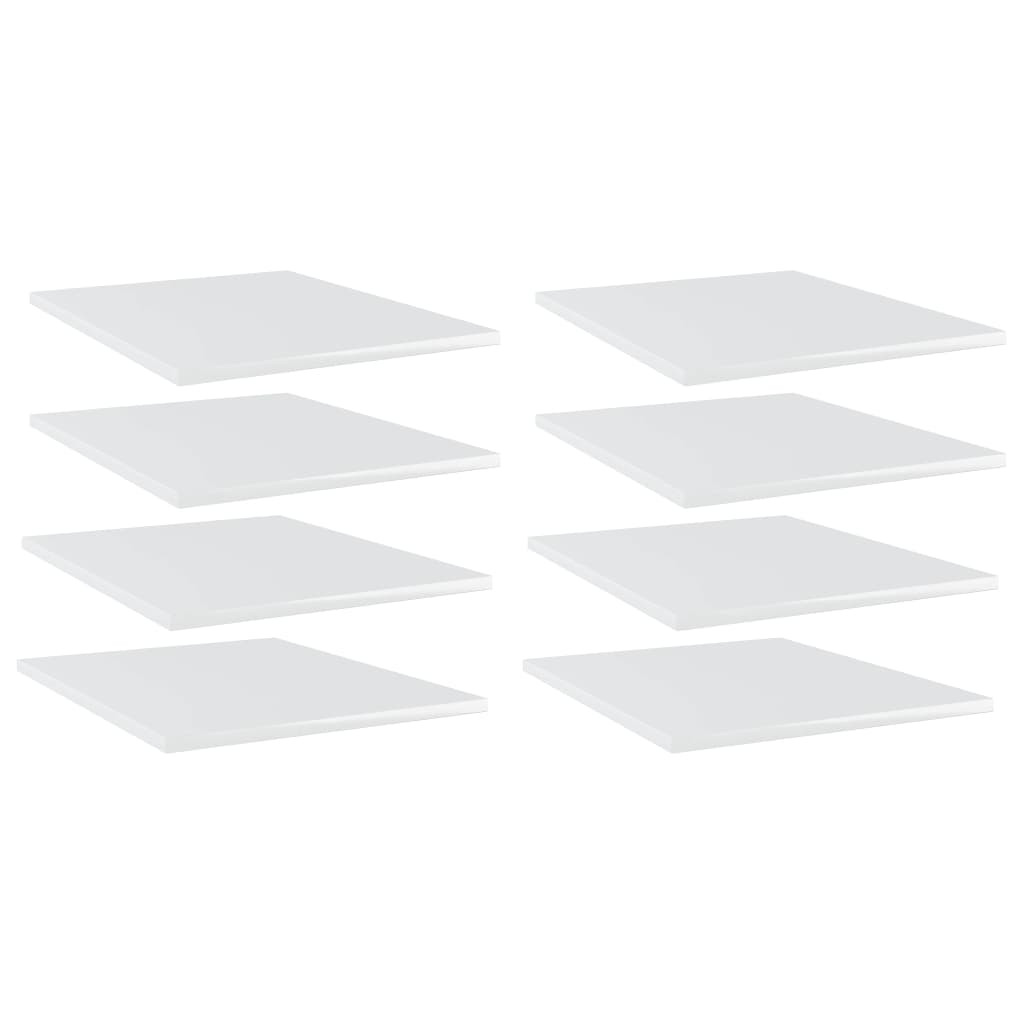 vidaXL Bücherregal-Bretter 8 Stk. Hochglanz-Weiß 40x50x1,5 cm