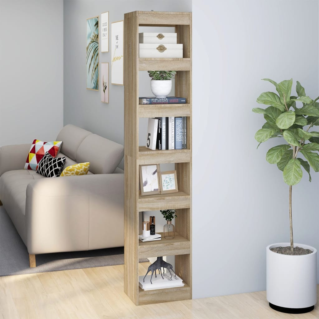 vidaXL Bücherregal/Raumteiler Sonoma-Eiche 40x30x198 cm