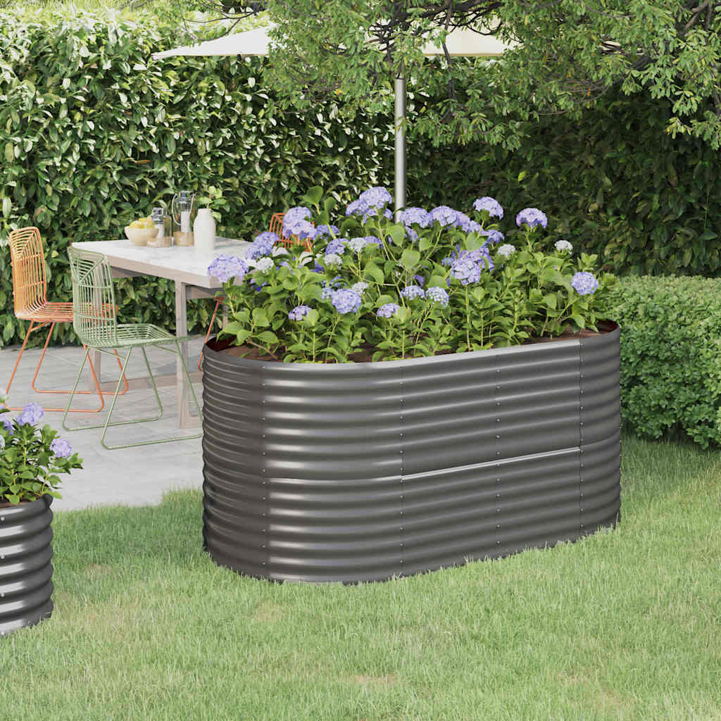 vidaXL Hochbeet Verzinkter Stahl 152x80x68 cm Grau