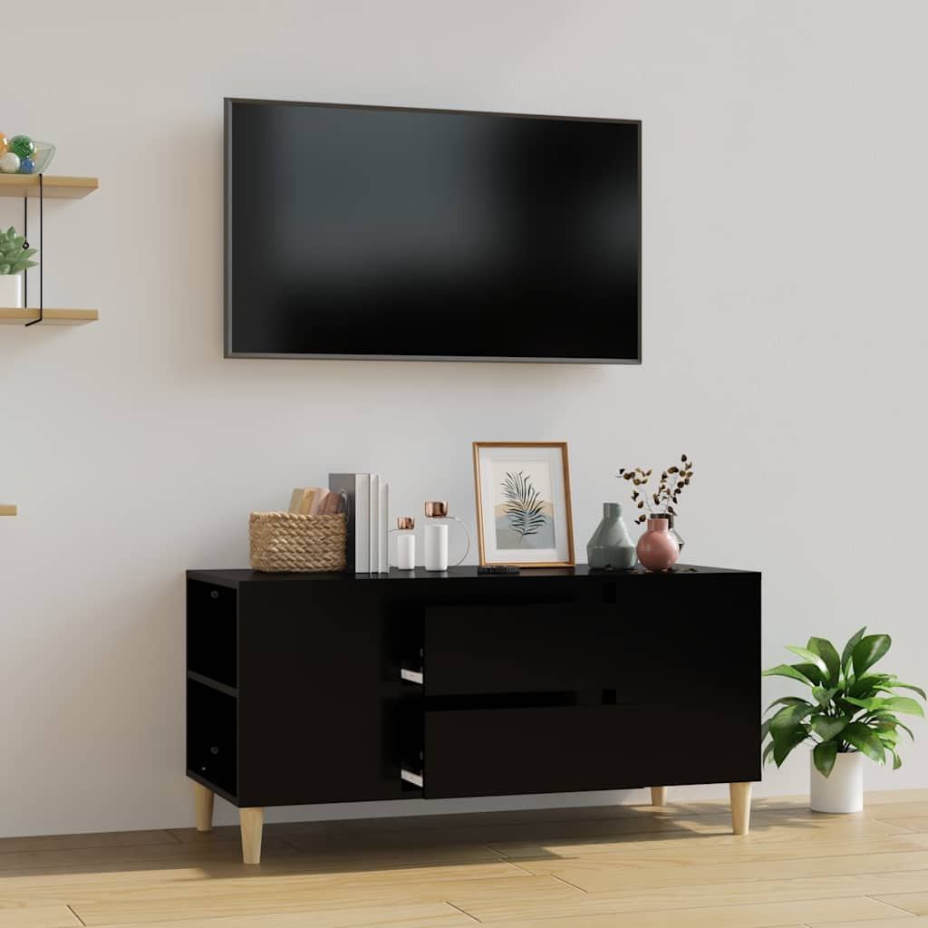 vidaXL TV-Schrank Schwarz 102x44,5x50 cm Holzwerkstoff