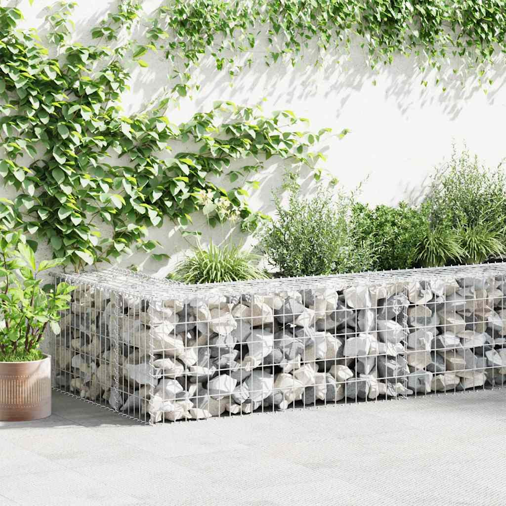 vidaXL Gabionenwand mit Abdeckung Verzinkter Stahl 600×30×50 cm