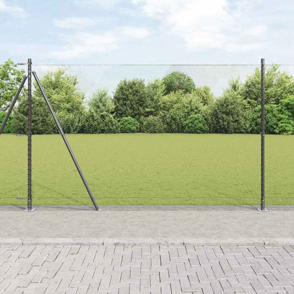 vidaXL Sechseckzaun mit Betonsockel 50 x 1,6 m PVC-beschichteter Stahl