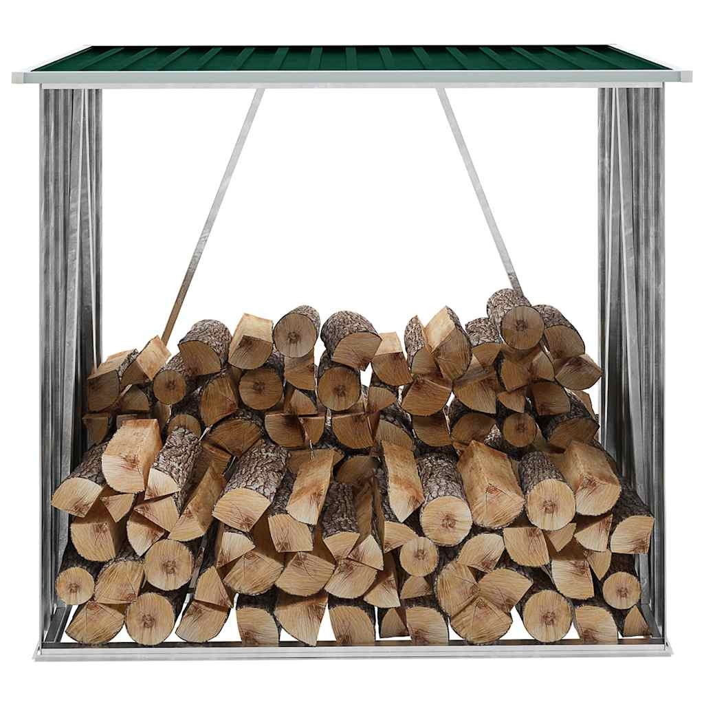 vidaXL Brennholzlager Verzinkter Stahl 163 x 83 x 154 cm Grün
