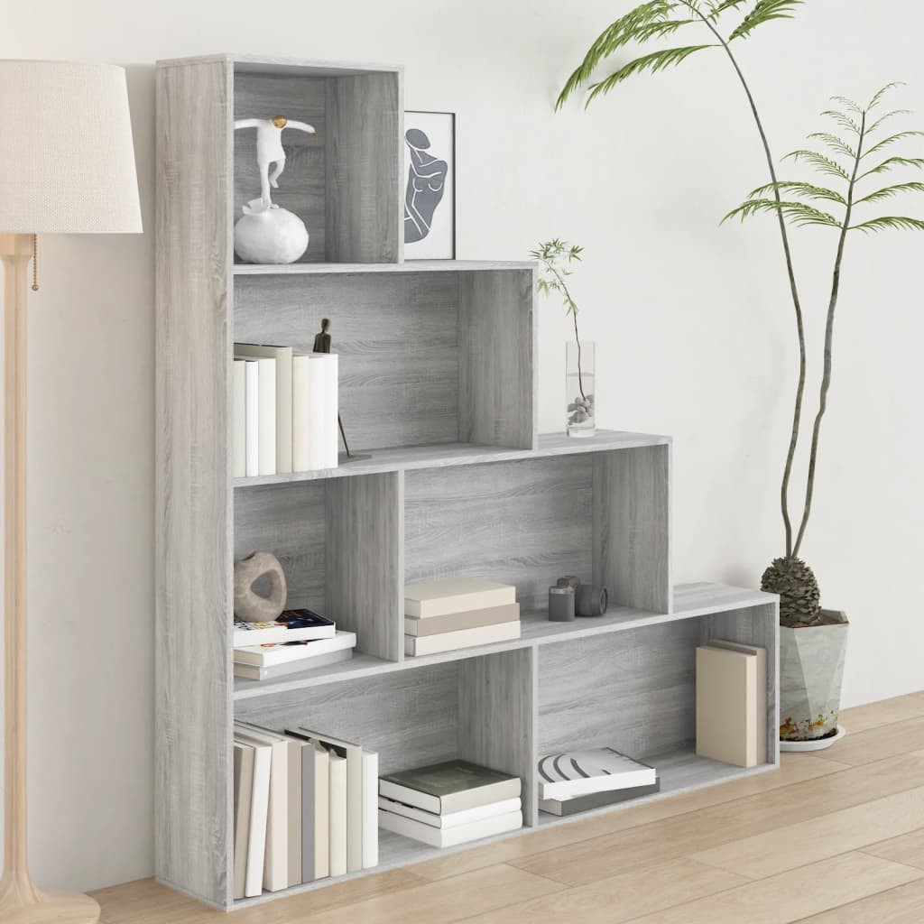 vidaXL Bücherregal Grau Sonoma 155x24x160 cm