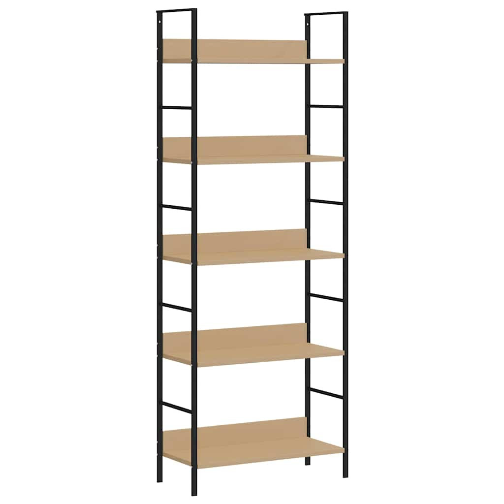 vidaXL Bücherregal 5 Regalböden Eiche 60x27,6x158,5 cm Holzwerkstoff