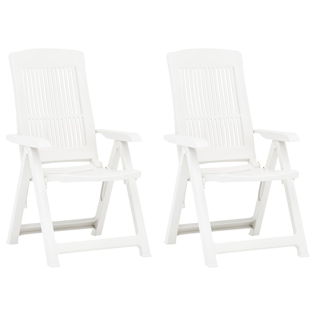 vidaXL Verstellbare Gartenstühle 2 Stk. Kunststoff Weiß