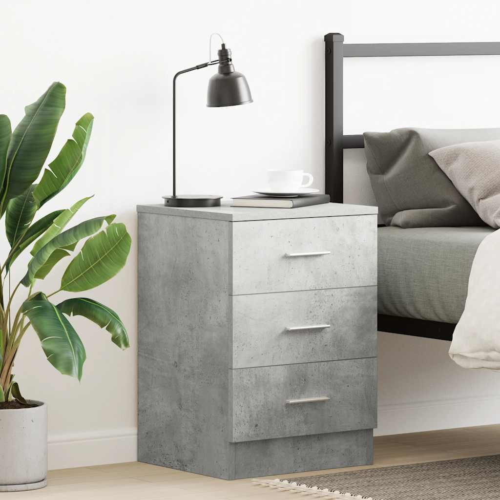 vidaXL Nachttisch Betongrau 38x35x56 cm Holzwerkstoff