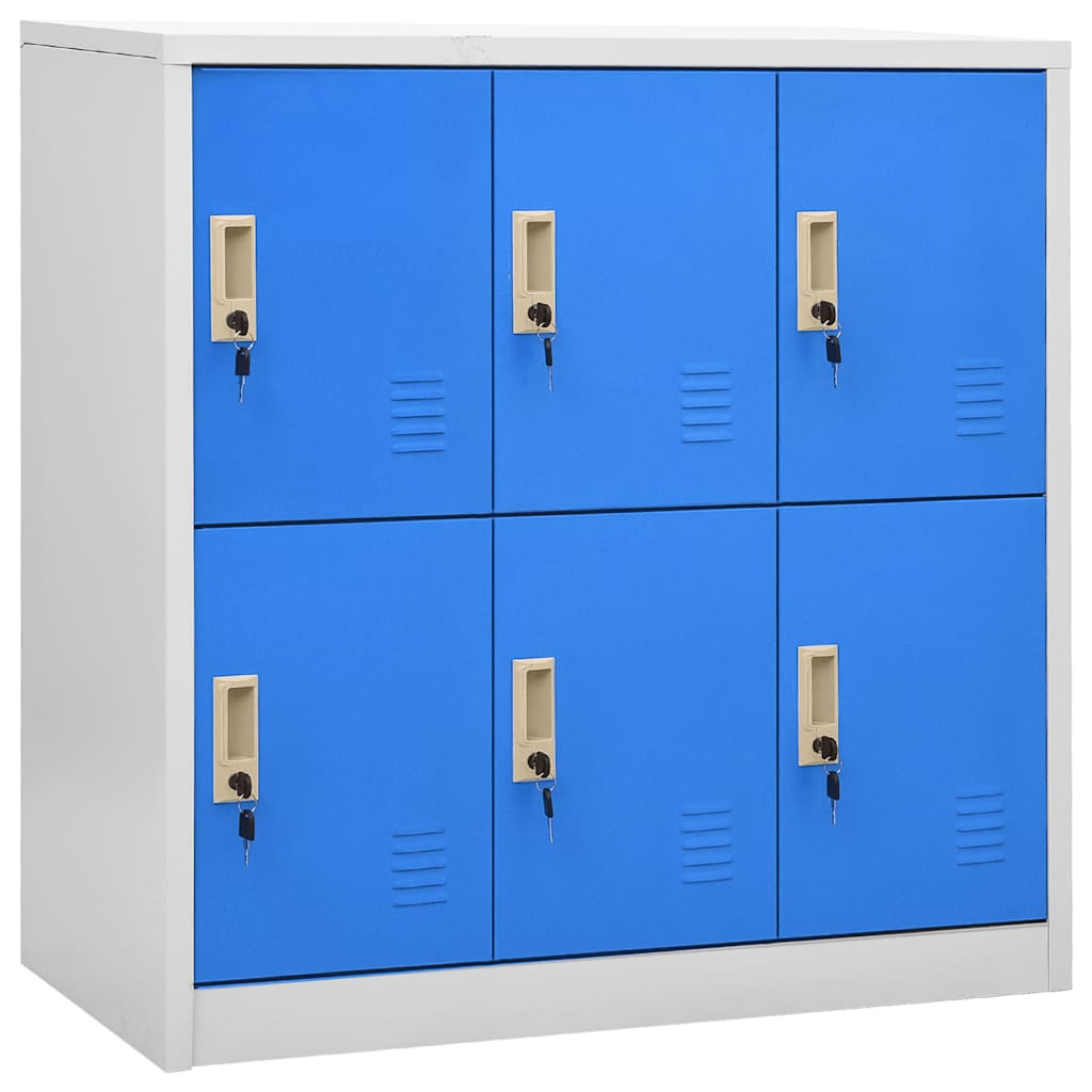 vidaXL Schließfachschrank Hellgrau und Blau 90x45x92,5 cm Stahl
