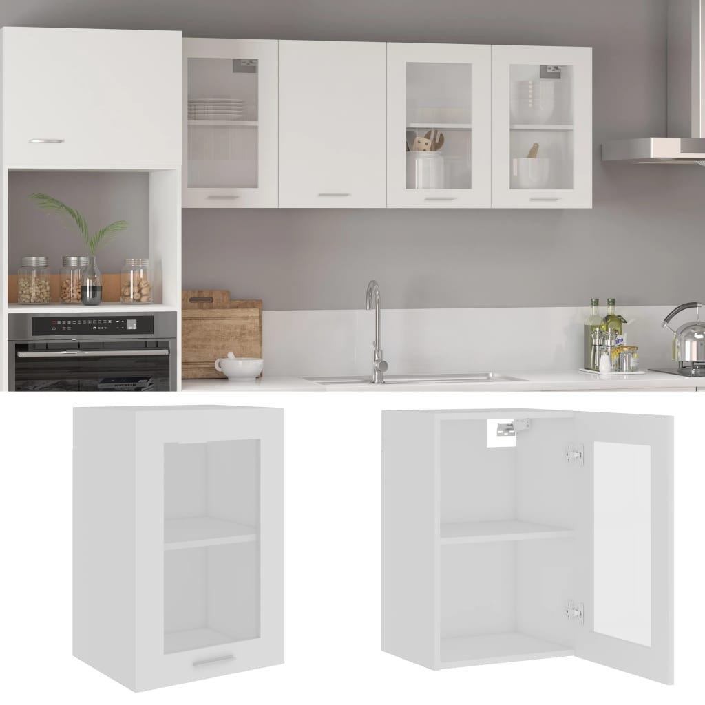 vidaXL Hängeglasschrank Lyon Weiß 40x31x60 cm Holzwerkstoff